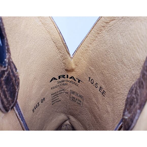 ARIAT Futurity Platinum Cowboy Boots Brown Leather Men's Size 10.5 EE in EUC - Picture 2 of 16